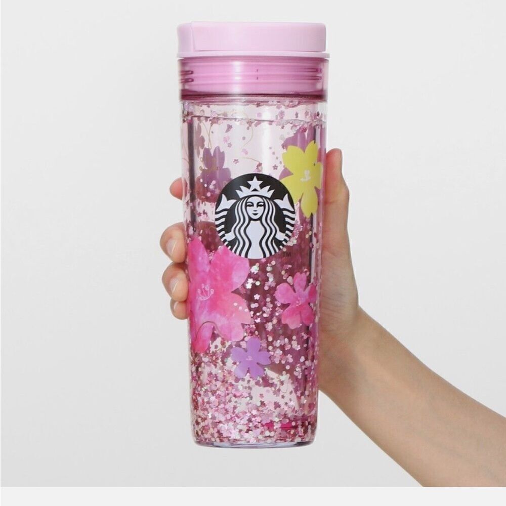 Starbucks Japan SAKURA 2024 Water in Tumbler Pink Gritter 473ml NEW